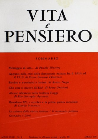 Appunti sulla crisi della democrazia italiana fra il 1914 ed il 1919