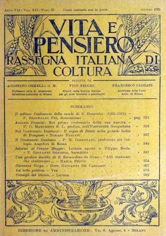 Il settimo Centenario della morte di S. Domenico (1221-1921)
