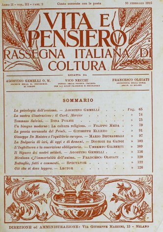 Un bisogno moderno: La coltura religiosa