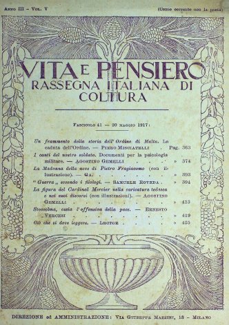 VITA E PENSIERO - 1917 - 5