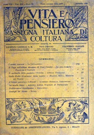 VITA E PENSIERO - 1921 - 1