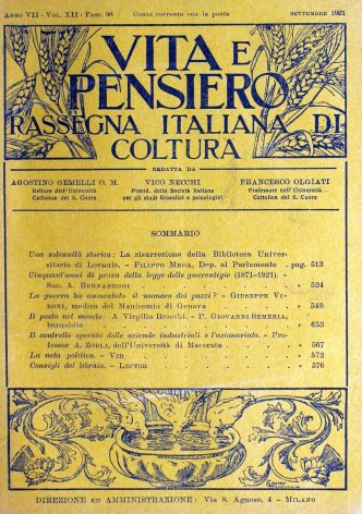VITA E PENSIERO - 1921 - 9