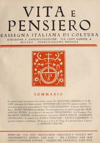 VITA E PENSIERO - 1927 - 3