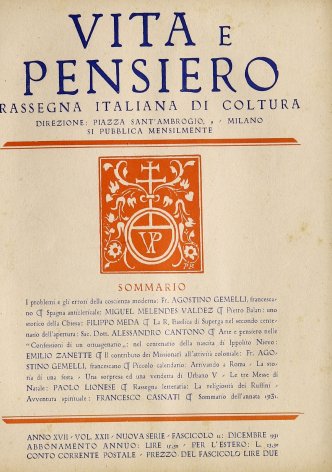 VITA E PENSIERO - 1931 - 12