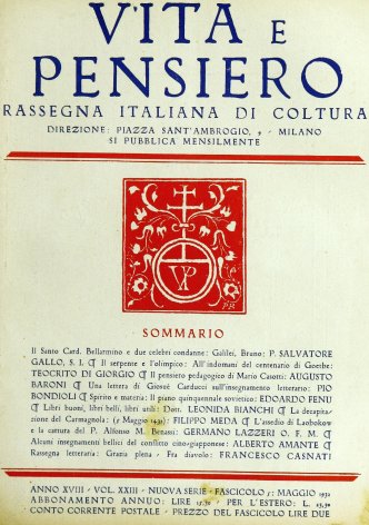 VITA E PENSIERO - 1932 - 5
