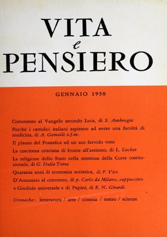 VITA E PENSIERO - 1958 - 1