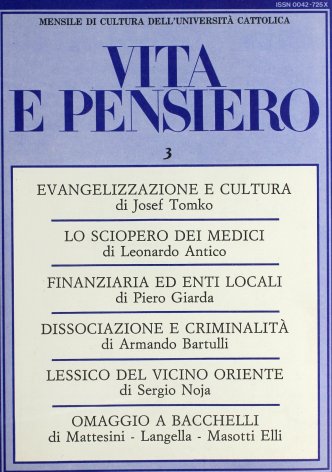VITA E PENSIERO - 1986 - 3