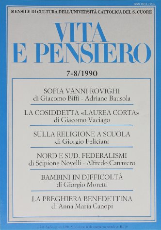 VITA E PENSIERO - 1990 - 7-8