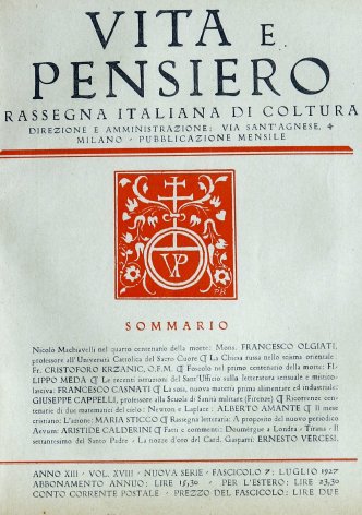 VITA E PENSIERO - 1927 - 7