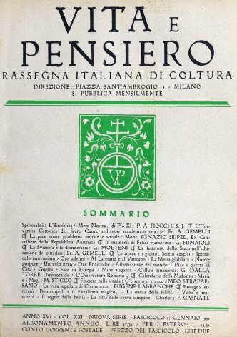 VITA E PENSIERO - 1930 - 1