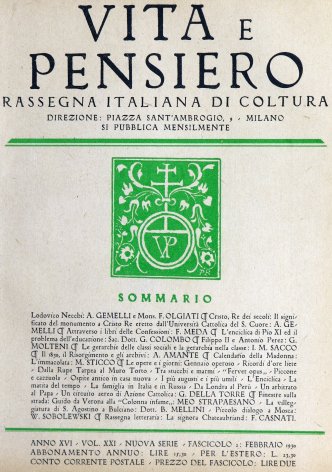 VITA E PENSIERO - 1930 - 2