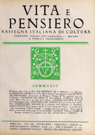 VITA E PENSIERO - 1930 - 7