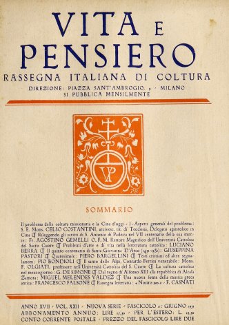 VITA E PENSIERO - 1931 - 6