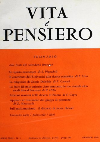 VITA E PENSIERO - 1960 - 1