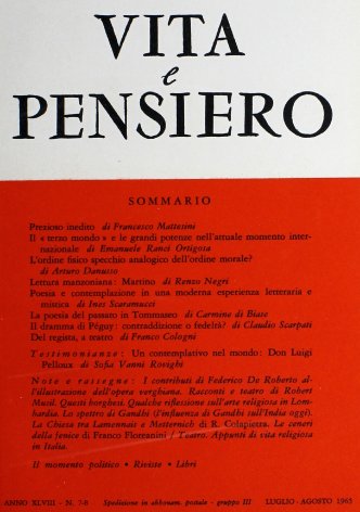 VITA E PENSIERO - 1965 - 7-8