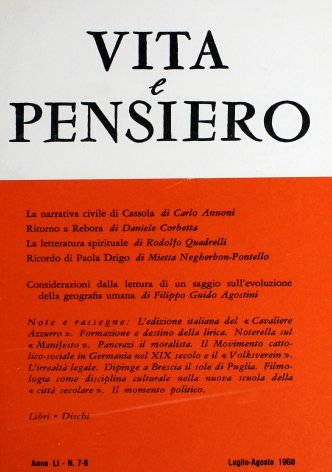 VITA E PENSIERO - 1968 - 7-8