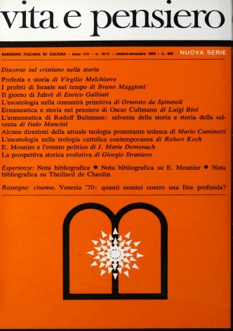 VITA E PENSIERO - 1970 - 10-11