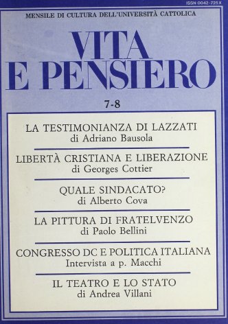 VITA E PENSIERO - 1986 - 7-8