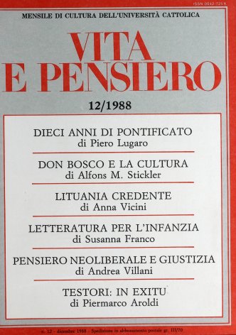 VITA E PENSIERO - 1988 - 12