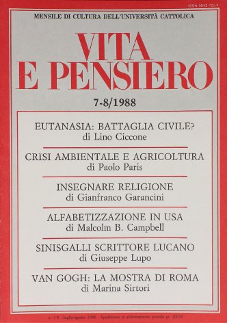 VITA E PENSIERO - 1988 - 7-8